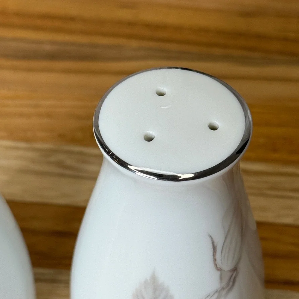 Noritake‎ PLATINUM Melrose Salt & Pepper Shakers HARD TO FIND